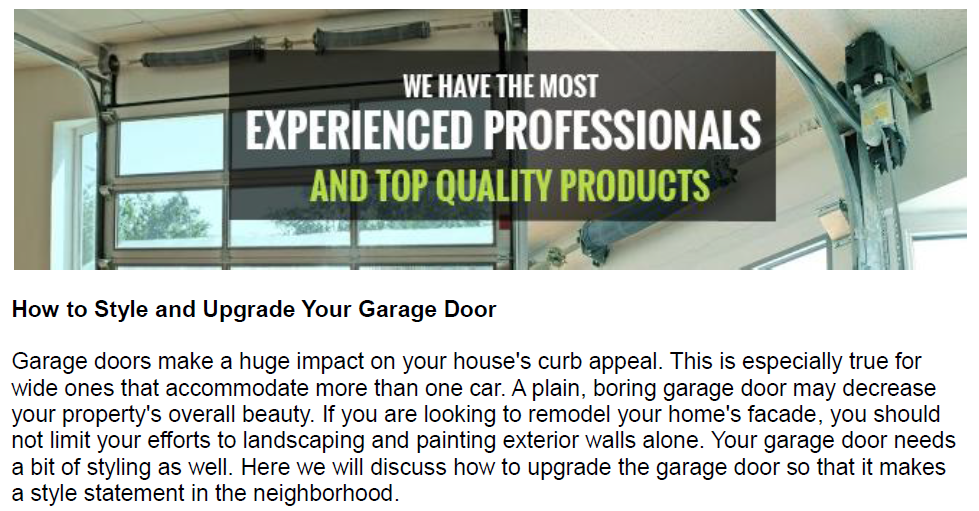 How to Style and Upgrade Your Garage Door - Garage Door Repair Southlake